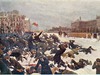 9 (22) января 1905 года произошло событие, названное Кровавым воскресеньем. Начало революции 1905 года. Фактически спланированное восстание петербургских рабочих сначала выглядело безобидным шествием с прошением к царю